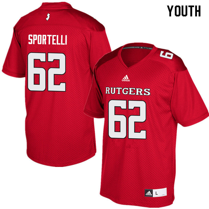 Youth #62 Matthew Sportelli Rutgers Scarlet Knights College Football Jerseys Sale-Red